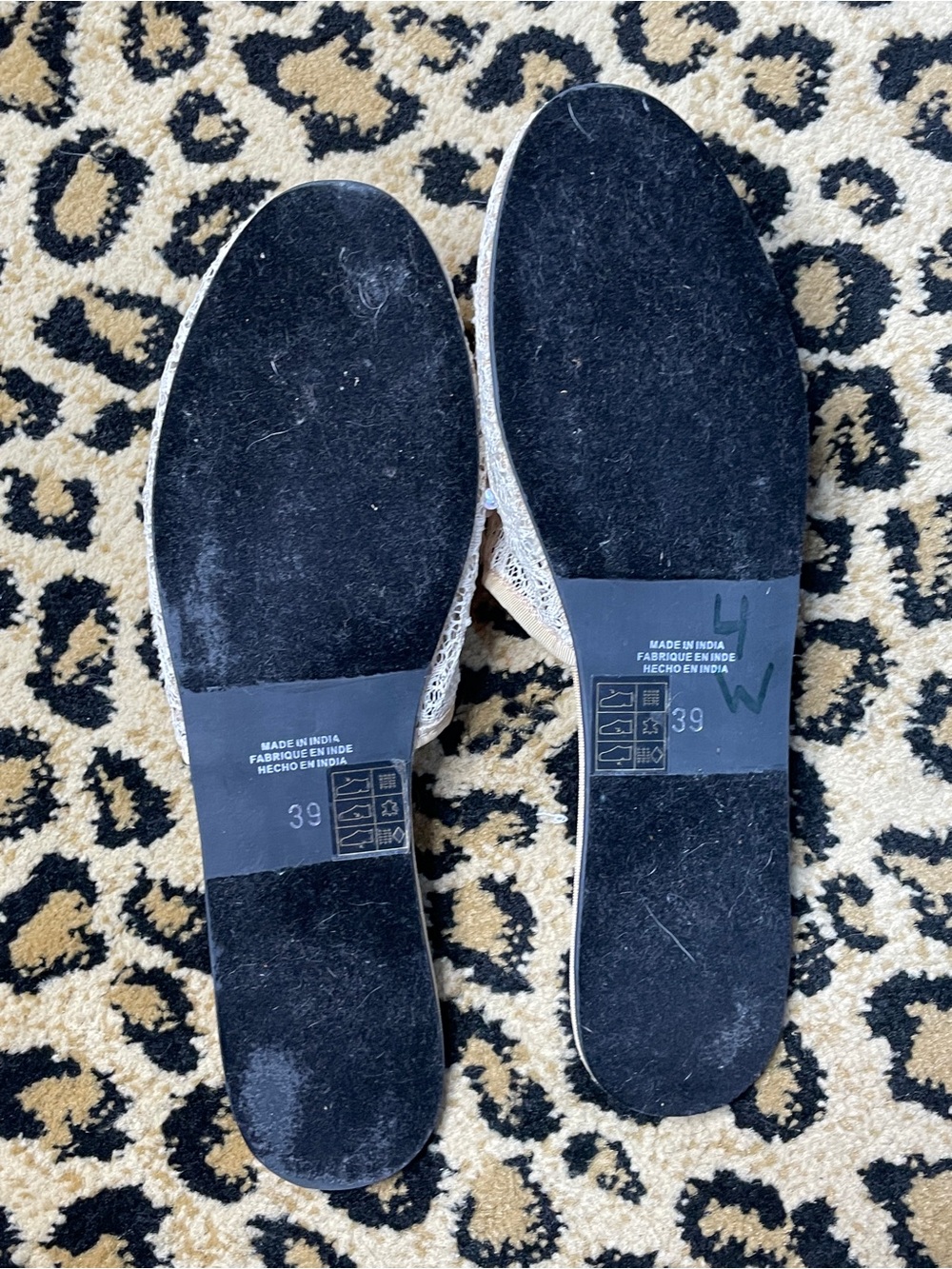 Free People Sequin Mesh Slip-On Mules with Pink Floral Appliqués - Picture 8 of 8